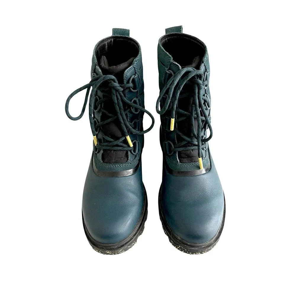 Women's Sorel Lennox Street Waterproof Lace-Up Hiking Boots Teal Blue Gorpcore 8